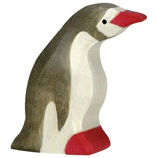 Wooden Small Penguin Head Forward Holztiger Lil Tulips