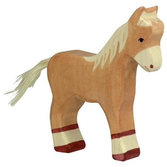 Wooden Standing Foal Light Brown Holztiger Lil Tulips