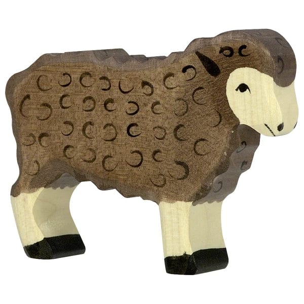 Wooden Standing Sheep Black Holztiger Lil Tulips