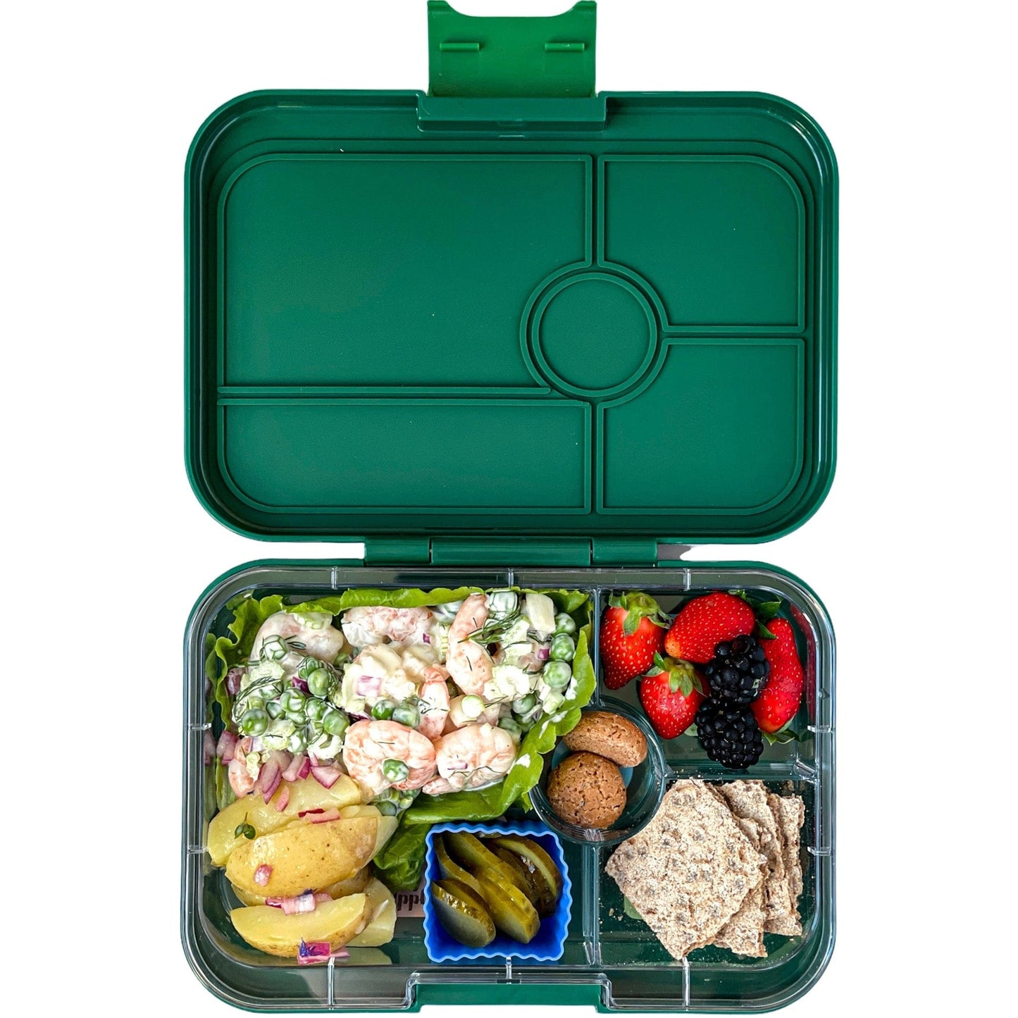 Yumbox Tapas Greenwich Green 4C Tray - Largest Yumbox Lil Tulips