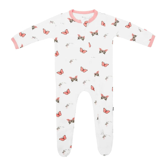 Zippered Footie in Butterfly Kyte Baby Lil Tulips